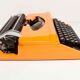 Revised Orange Silver Reed 100 Typewriter and New Ribbon 1977