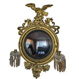 NAPOLEON III Style Witch Mirror With Tassel Candle Holders