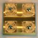 mid century peill & putzler brass CEILING LIGHT with 4 glass cubes 1960s/70