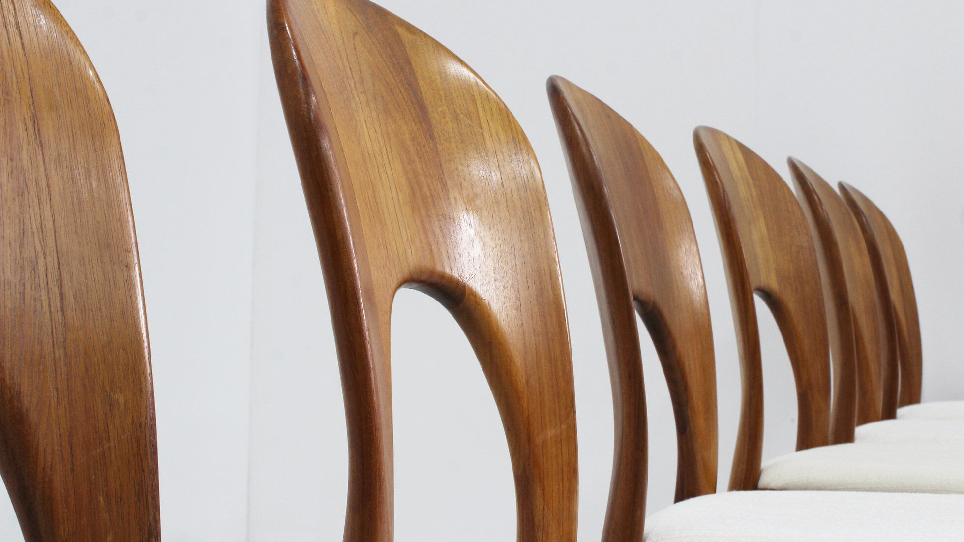 Vintage Danish dining chairs by Niels Koefoed solid teak, set of 10