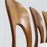 Vintage Danish dining chairs by Niels Koefoed solid teak, set of 10