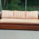 Convertible sofa bed, pull-out bed, solid wood and fabric, 200cm