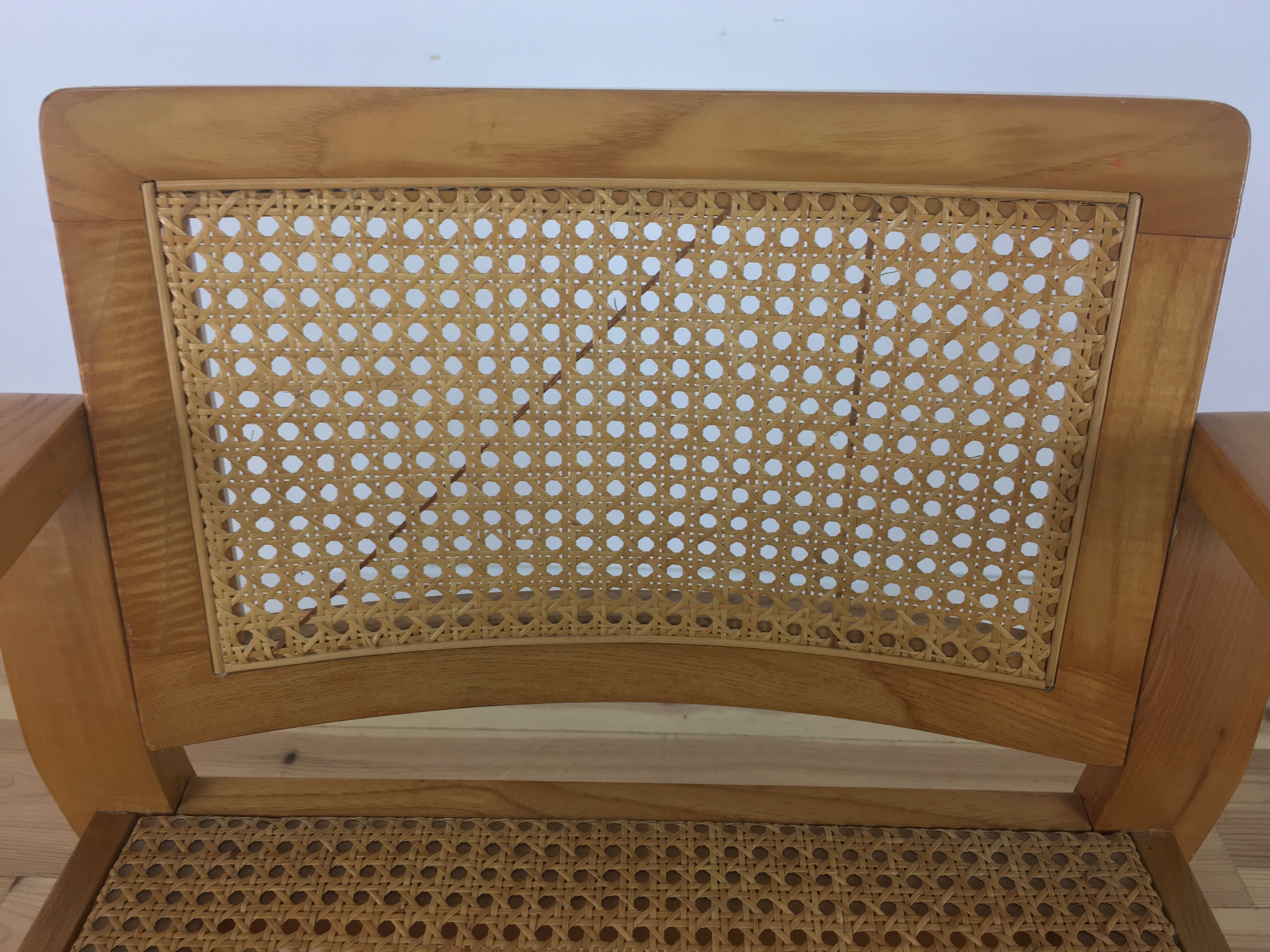 1960 armrest cannest chair