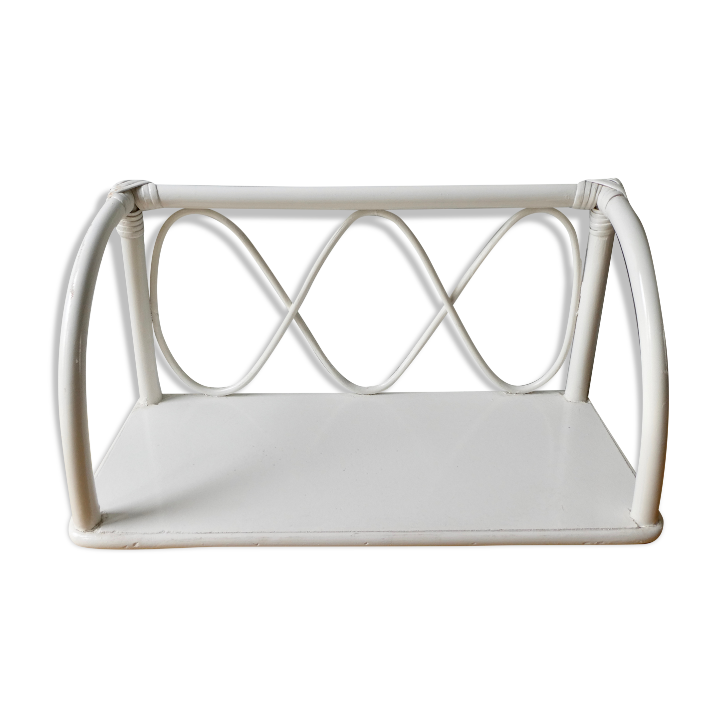 White rattan wall shelf, original colour