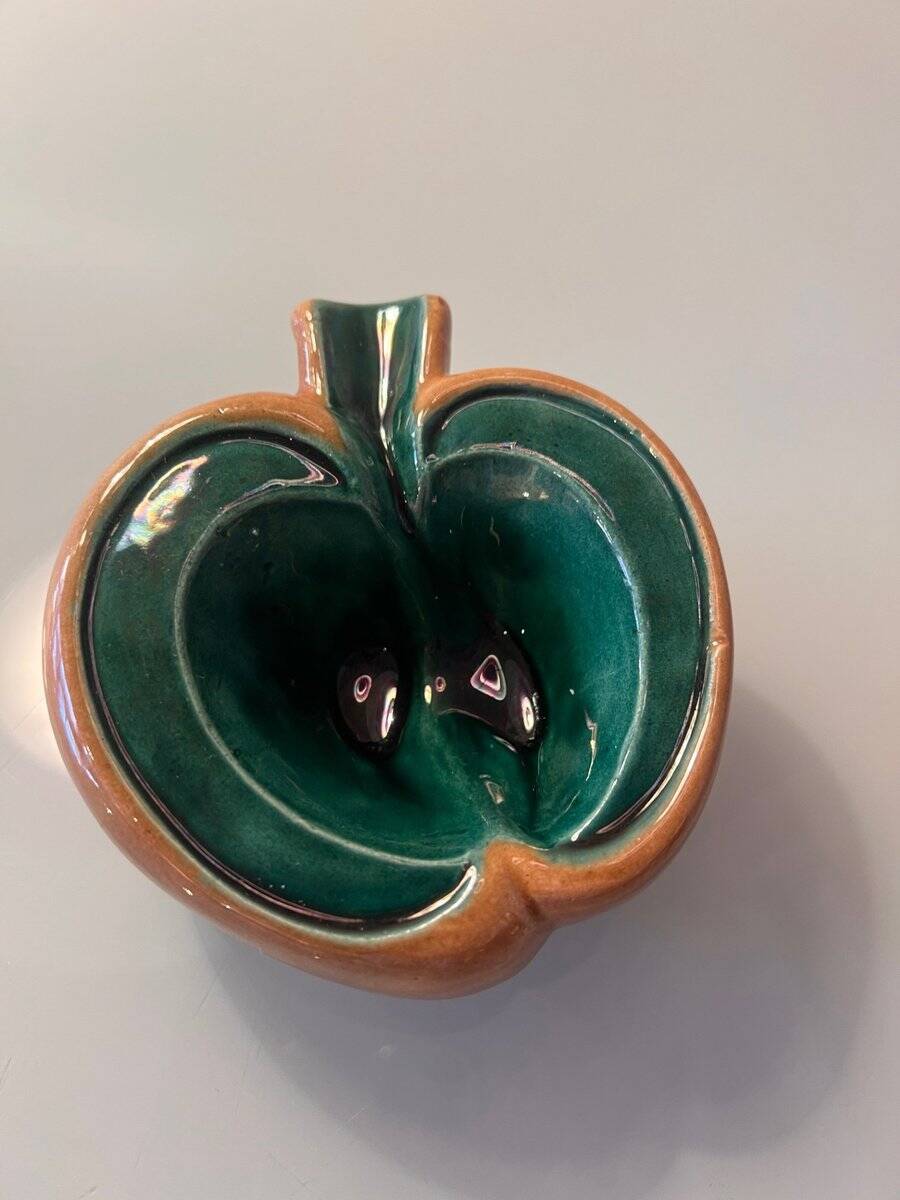 Vintage ceramic apple-shaped bowl, France, 1960s.