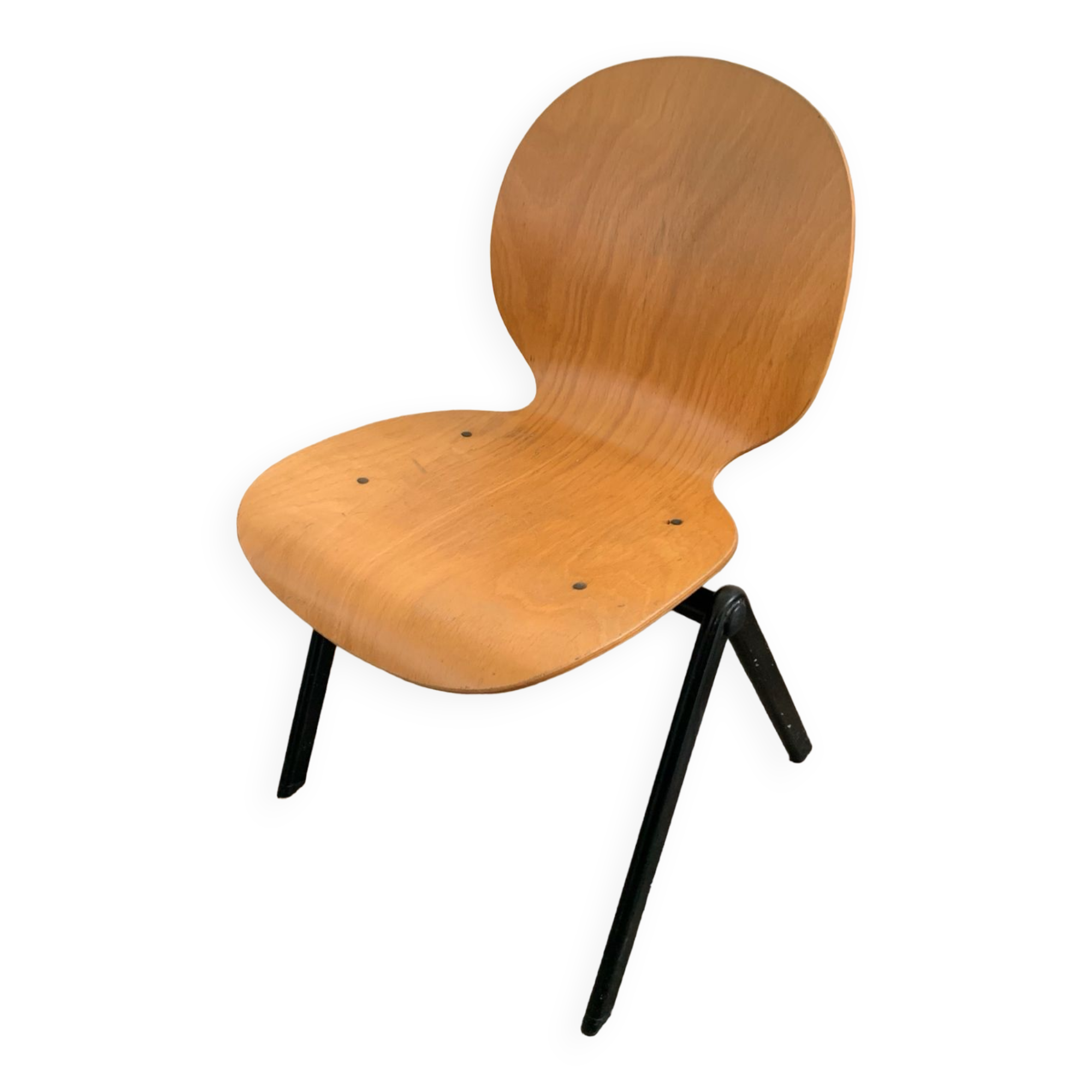 Curved wooden chair