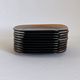 Set of 10 square Vereco plates in amber glass