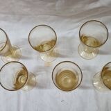 6 Art Deco golden yellow glasses