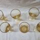 6 Art Deco golden yellow glasses
