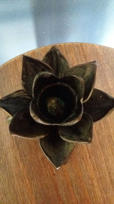 Brass flower candle