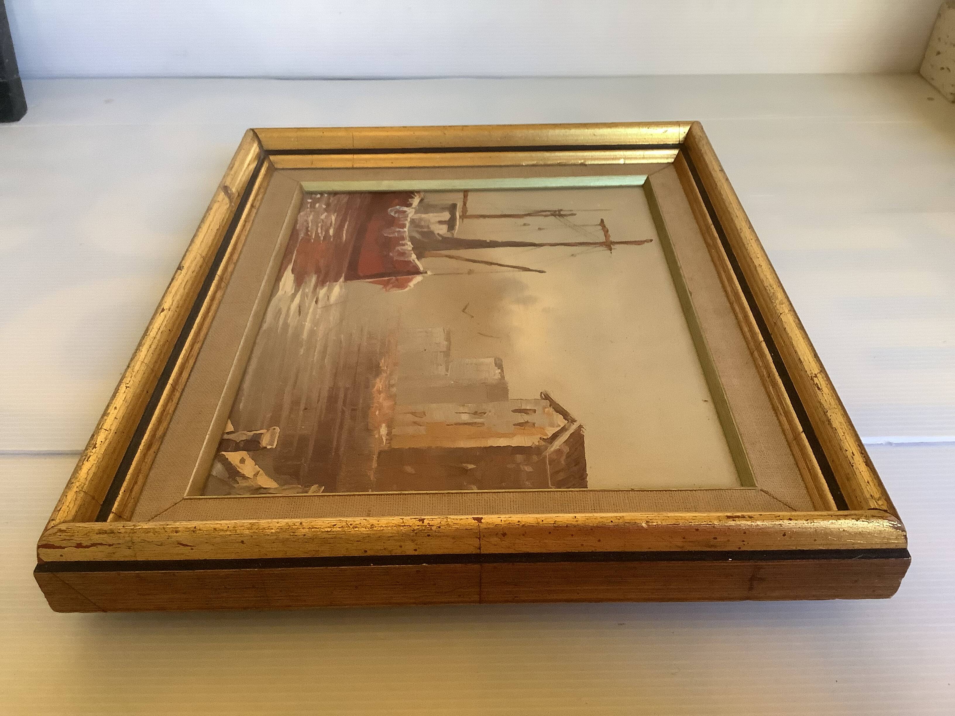 Tableau marine huile sur toile signée