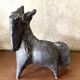 Black glazed ceramic sculpture signed Pouchain – Circa 1960