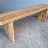 Old patinated solid wood bench 140cm