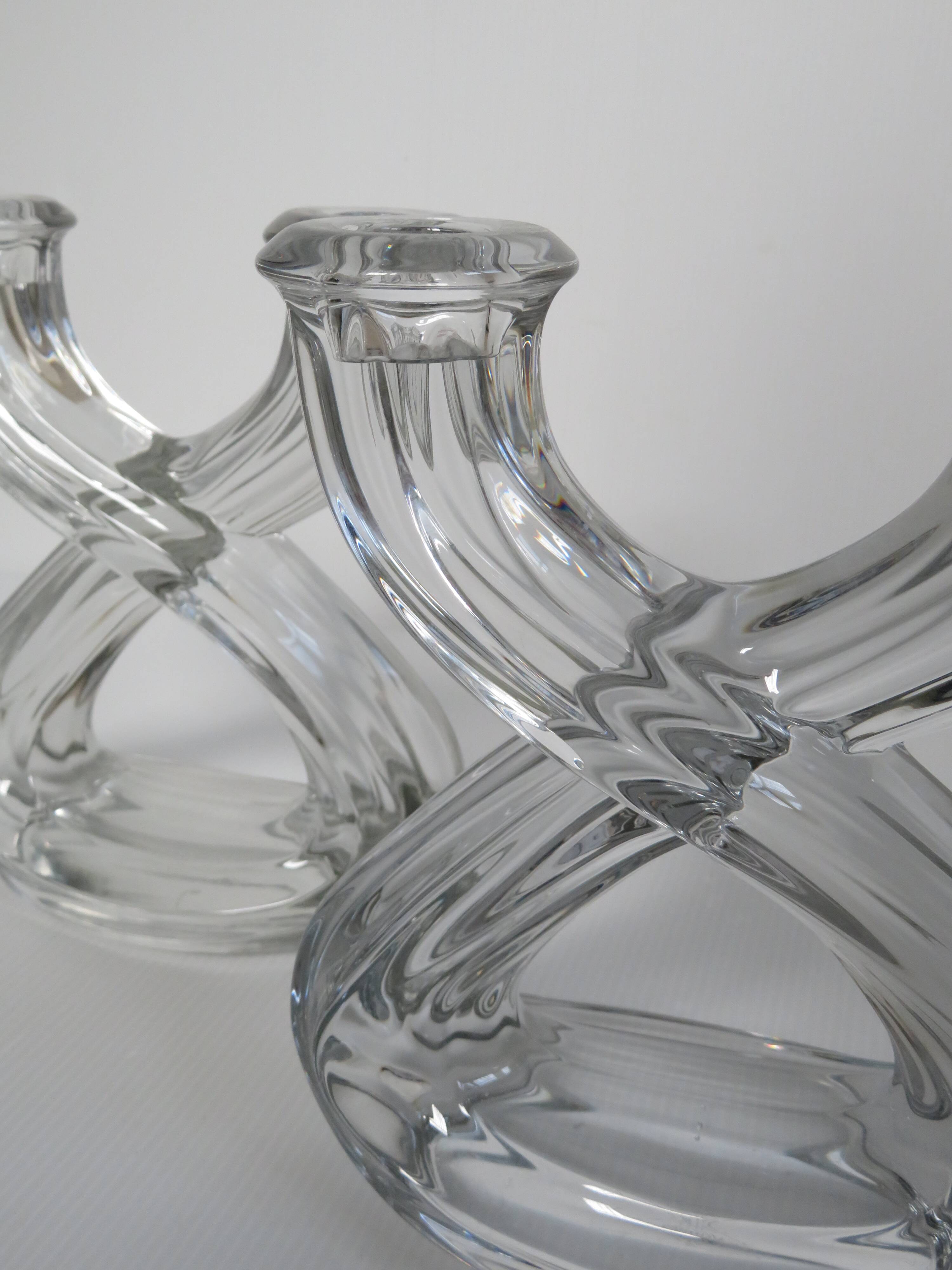 Pair of vintage crystal candlesticks