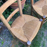 Pair of straw chairs