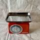 Stube vintage red lacquered metal kitchen scale - force 10