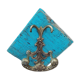 Coat holder patinated wood blue 1 hook bronze deco dp 092288