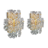 Magnificent pair of crystal wall lights by Kinkeldey, Germany, 1970s.