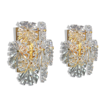 Paire d'appliques en cristal par Kinkeldey, Allemagne, années 1970