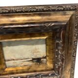 Oil on canvas "bateaux au port" signed e. guilleux