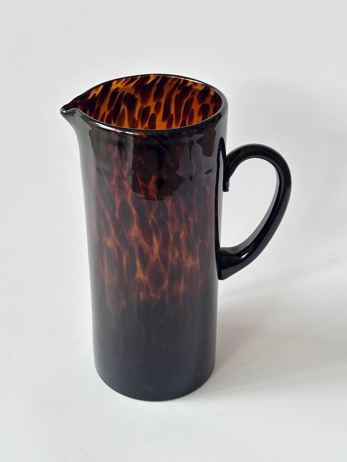 Dior Style Tortoiseshell Blown Glass Pitcher Vase