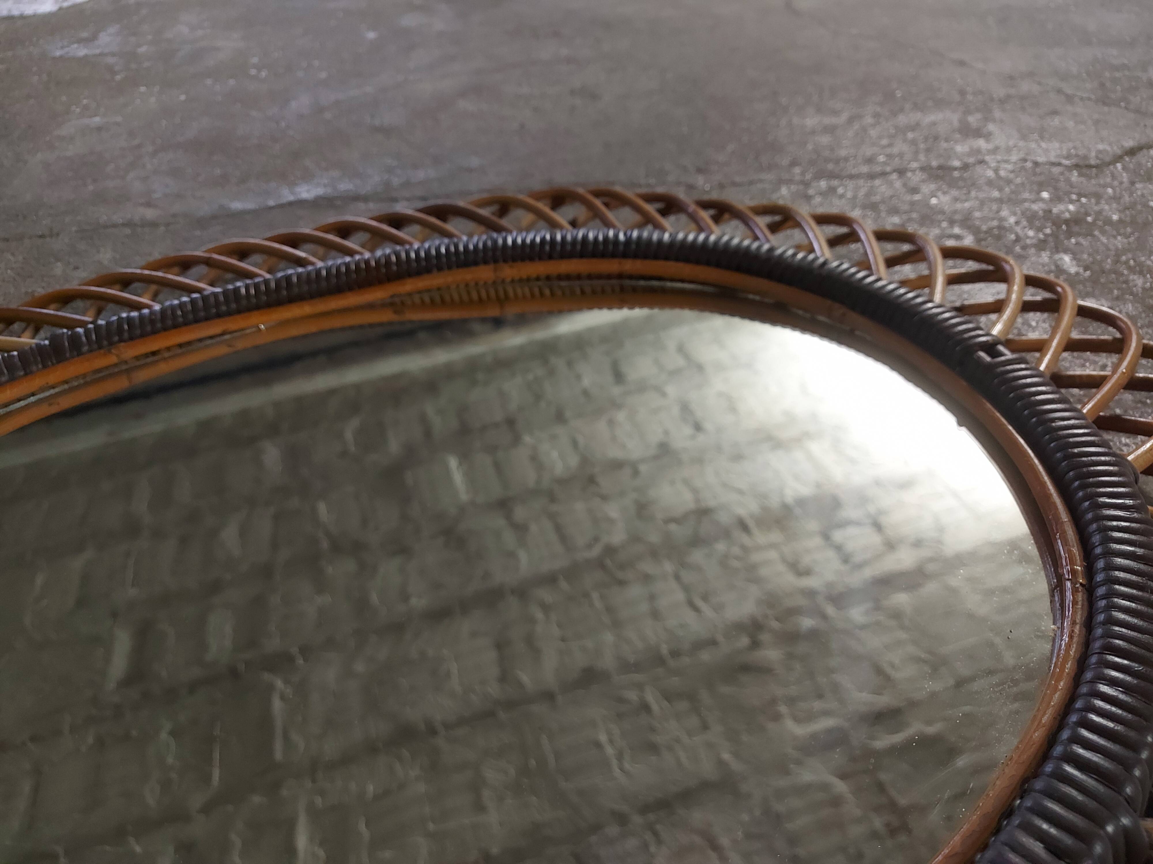 Very large rattan mirror
