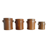 Set of 4 stoneware grease pots