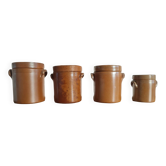 Set of 4 stoneware grease pots