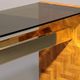 Max Papiri side table in woven banana wood and smoked glass – A sculptural modern classic