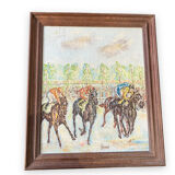 The horse race oil on canvas circa 1930 signed raynal