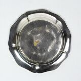 Christofle silver-plated bottle coaster, with ribbed edges, 19th century.