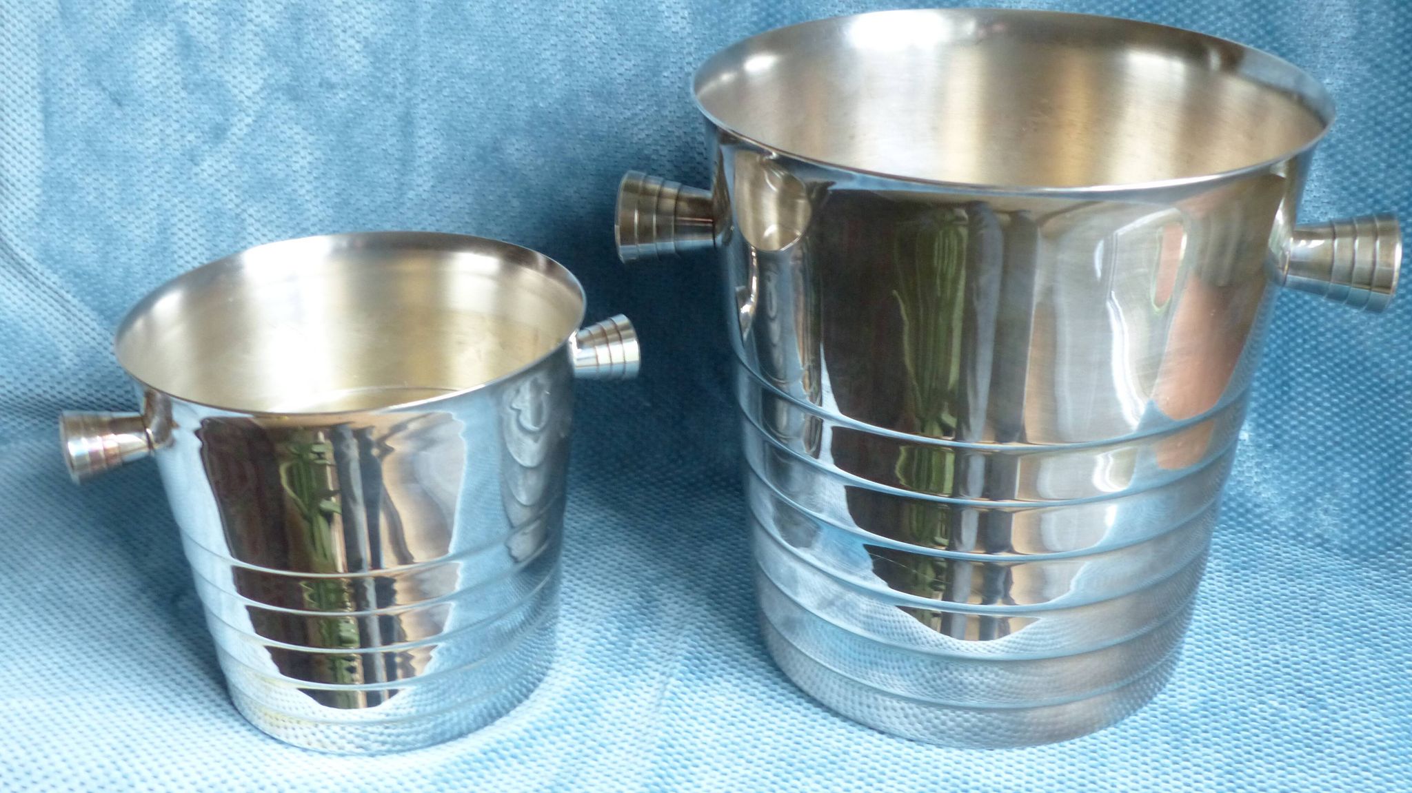 Christofle Folio France silver metal  champagne bucket and ice bucket