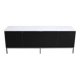Freestanding black & marble credenza by Florence Knoll for Knoll, 1961