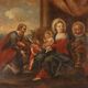 The Holy Family with saints, old painting from the 17th-18th century.