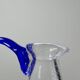 Bubble glass decanter with cobalt handle from Val de Pome Biot glassworks