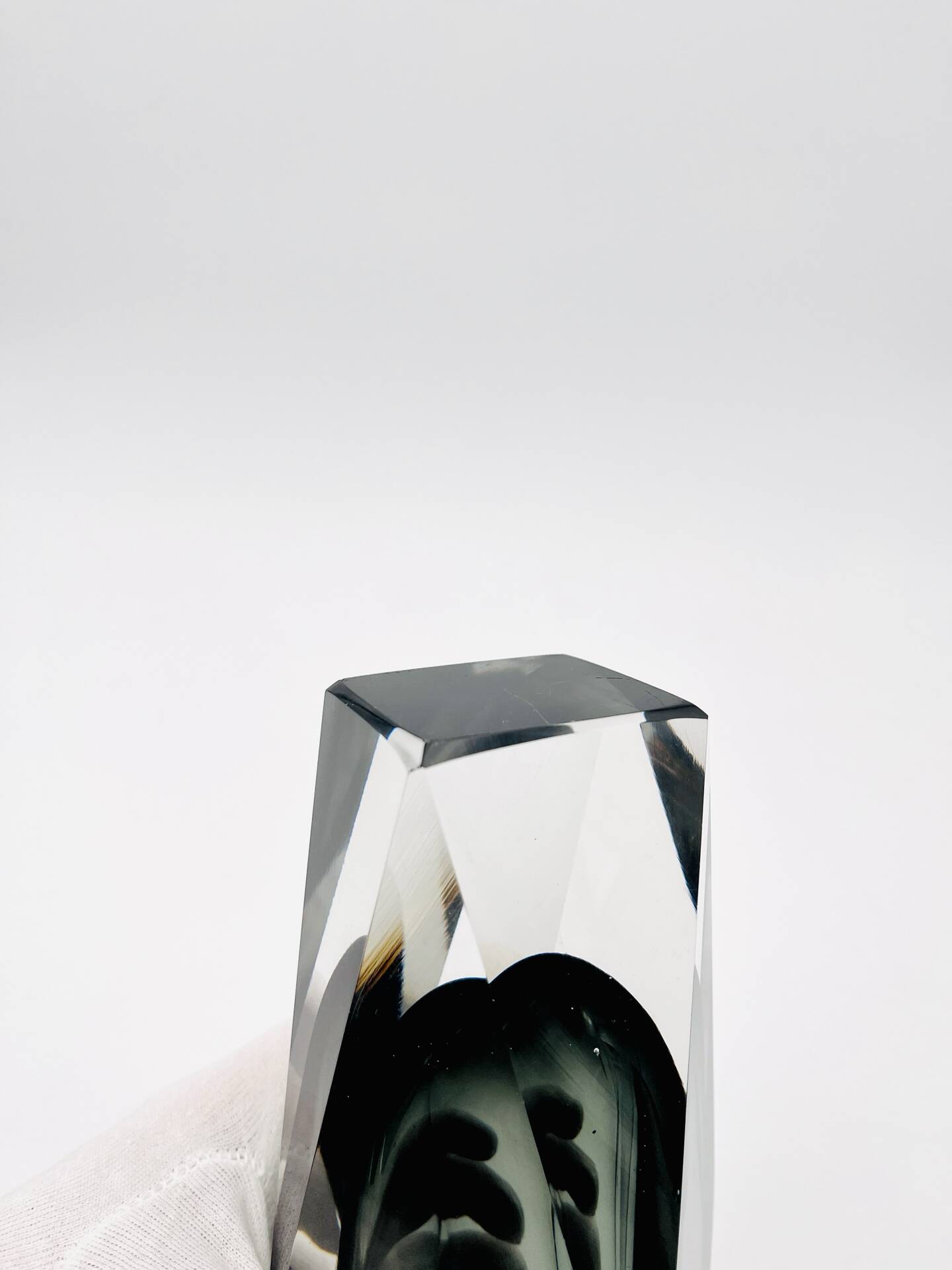 XXL Murano Sommerso Vase Alessandro Mandruzzato 27cm Grey Smoke