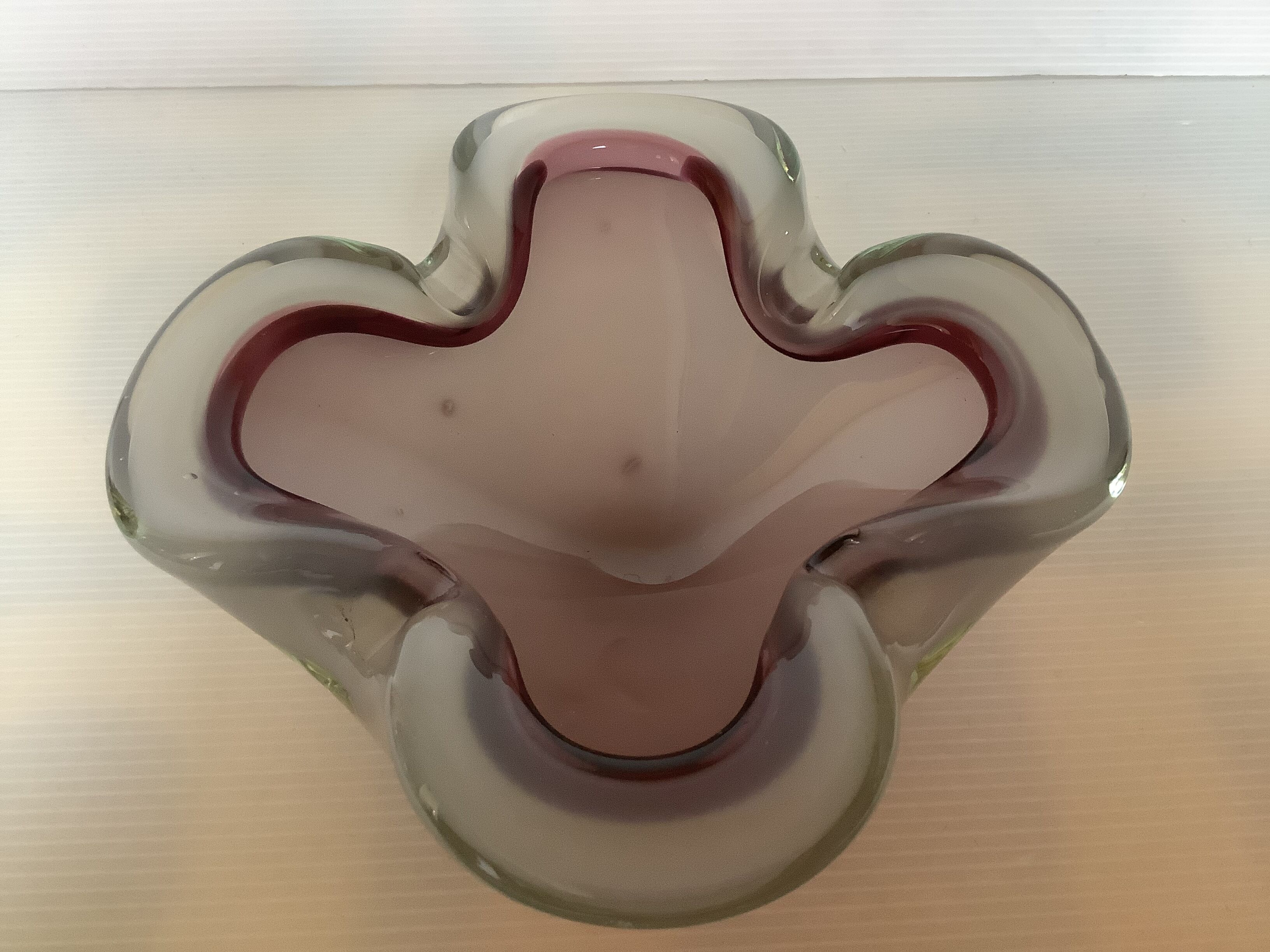 Empty pocket flower in glass paste purple