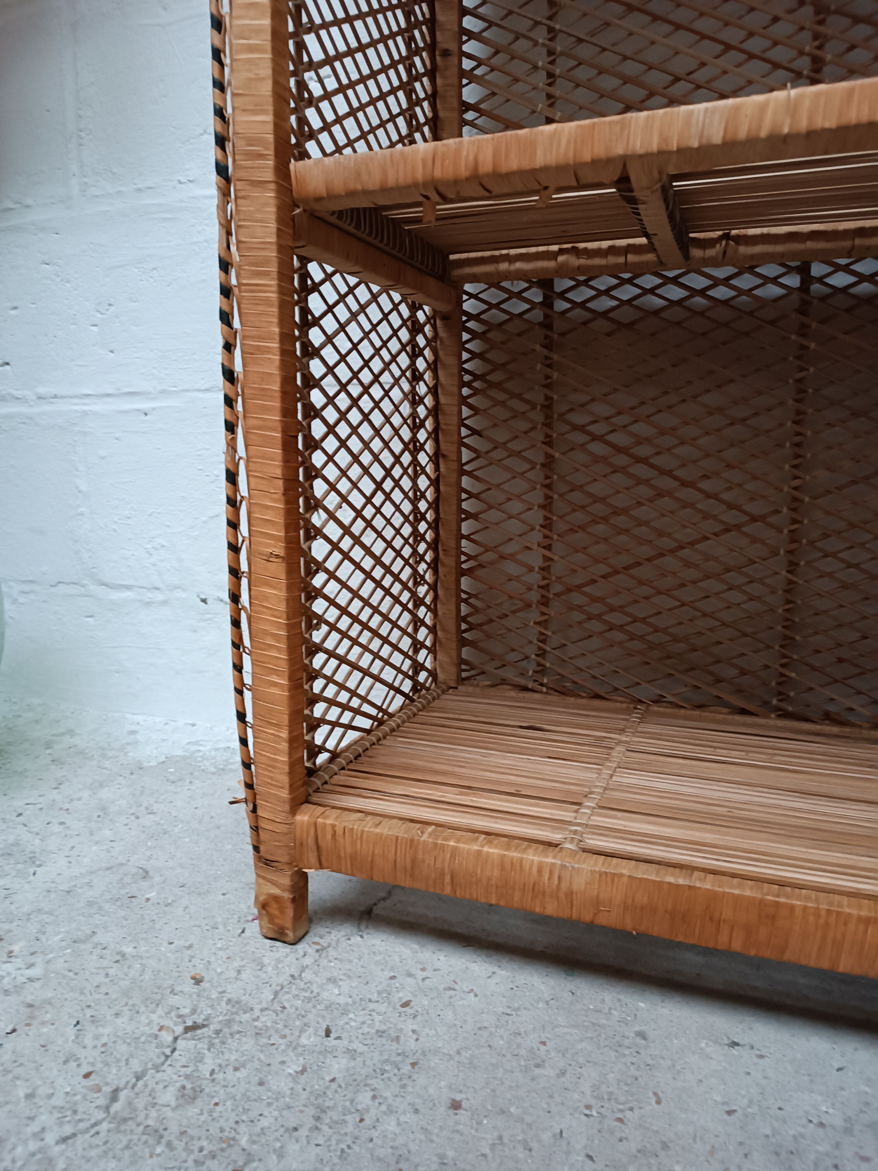 Vintage rattan bookcase