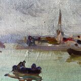 HST painting signed Georges FERRO-LA GREE (born 1941) Landscape of Loire Bréhémont?