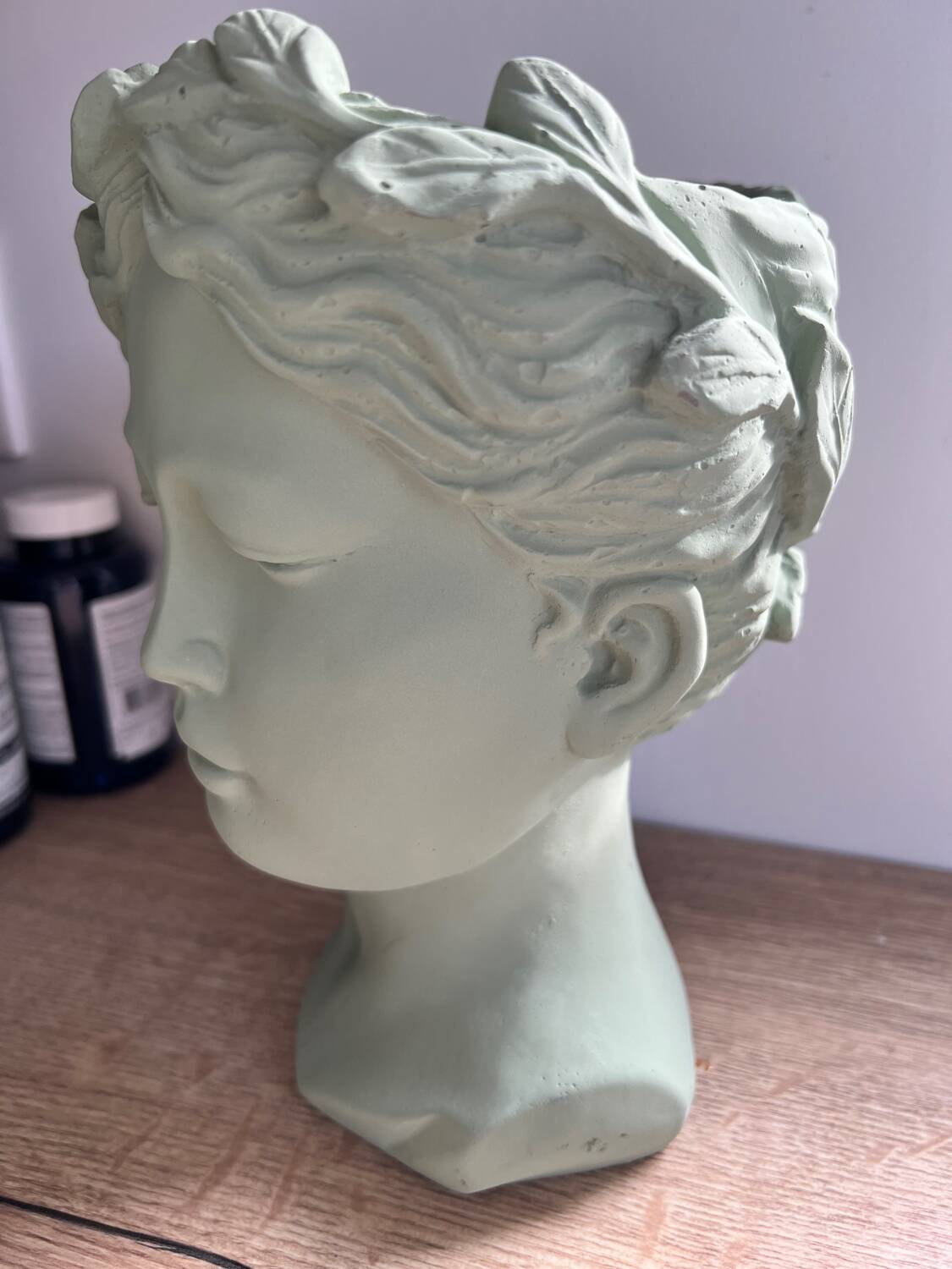 Antique sculpture face vase