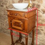 Vanity unit - antique washbasin in wood and marble