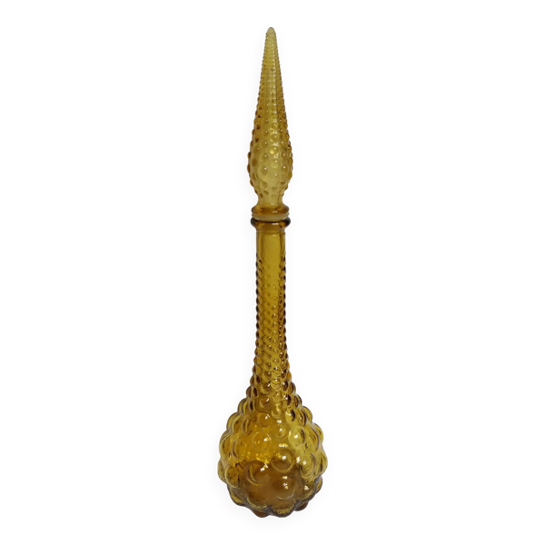 Carafe Empoli Italie Genie bottle en verre ambré