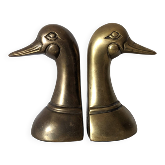 brass duck-shaped bookends