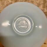 Set of 4 Duralex cups and 4 saucers – pastel blue opal glass (year