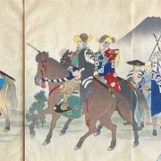 Samurai on horseback returning from hunting by Toyohara Chikanobu (1838-1912) Japan 1897
