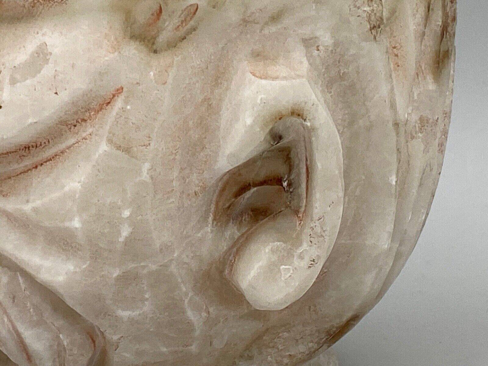 Pharmacy mortar and pestle in alabaster China man's face