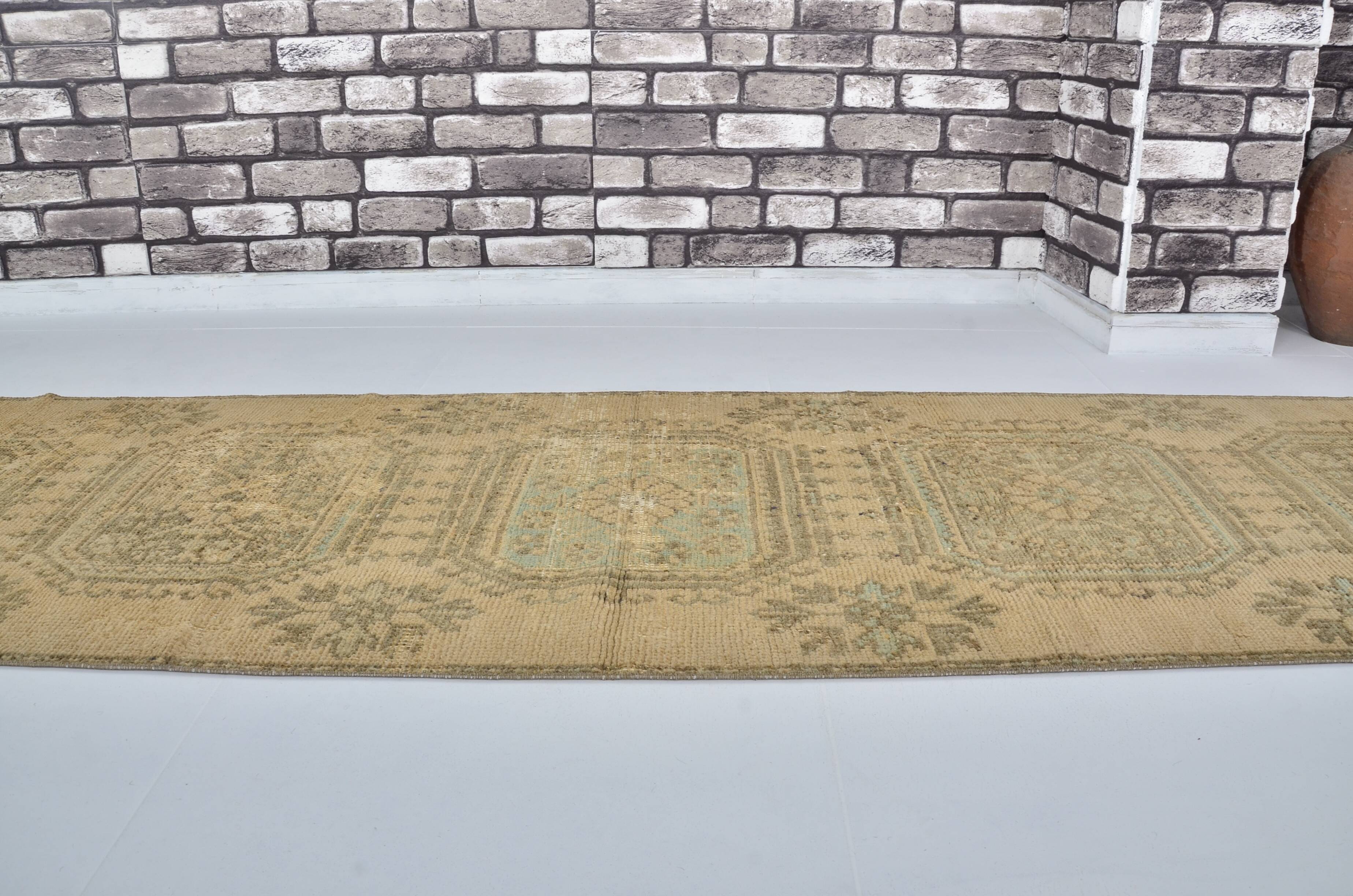 Beige Oushak Turkish Runner sku 2137