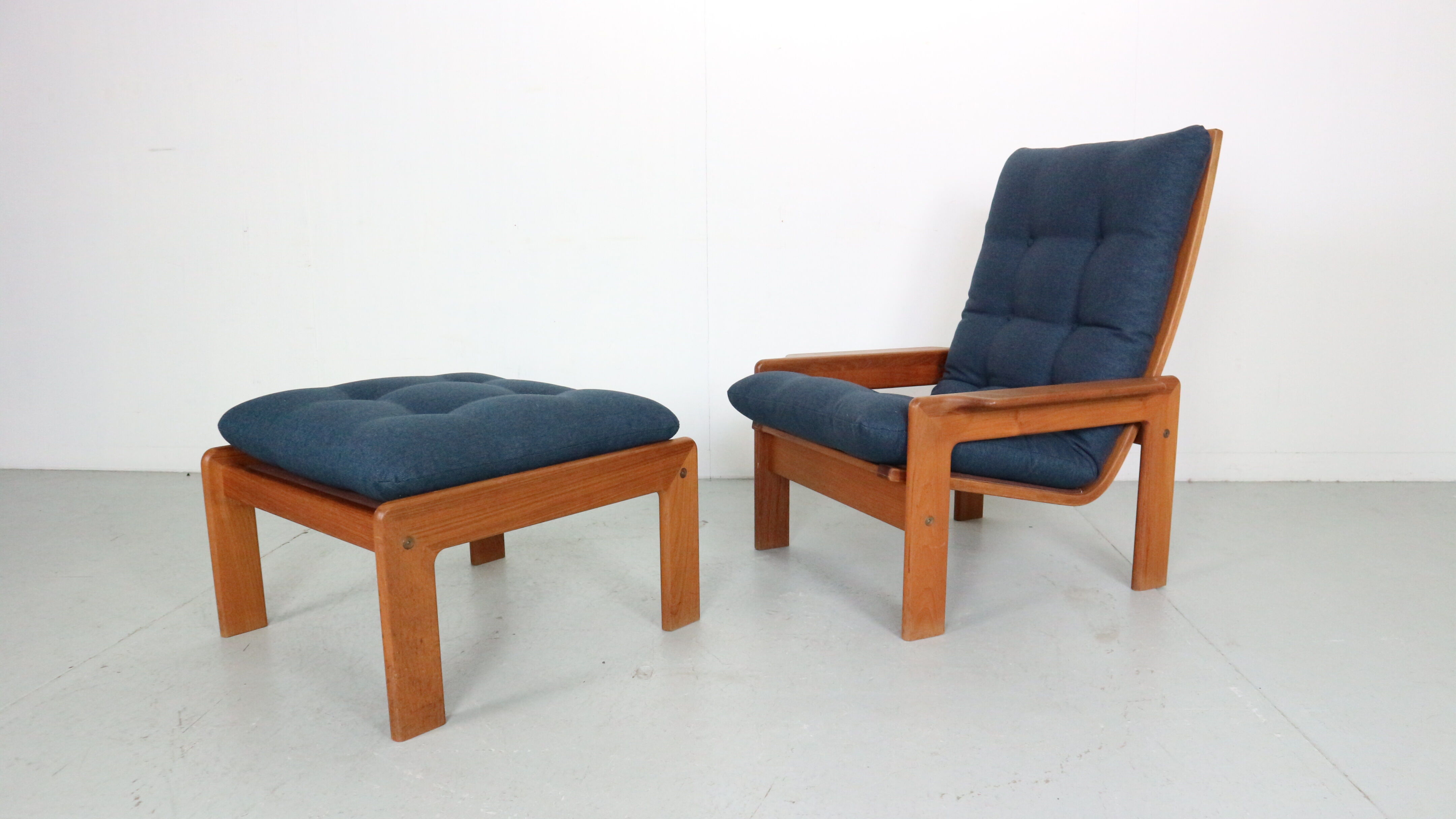 Teak armchair & ottoman by Emc Møbler Denmark mid-century modern