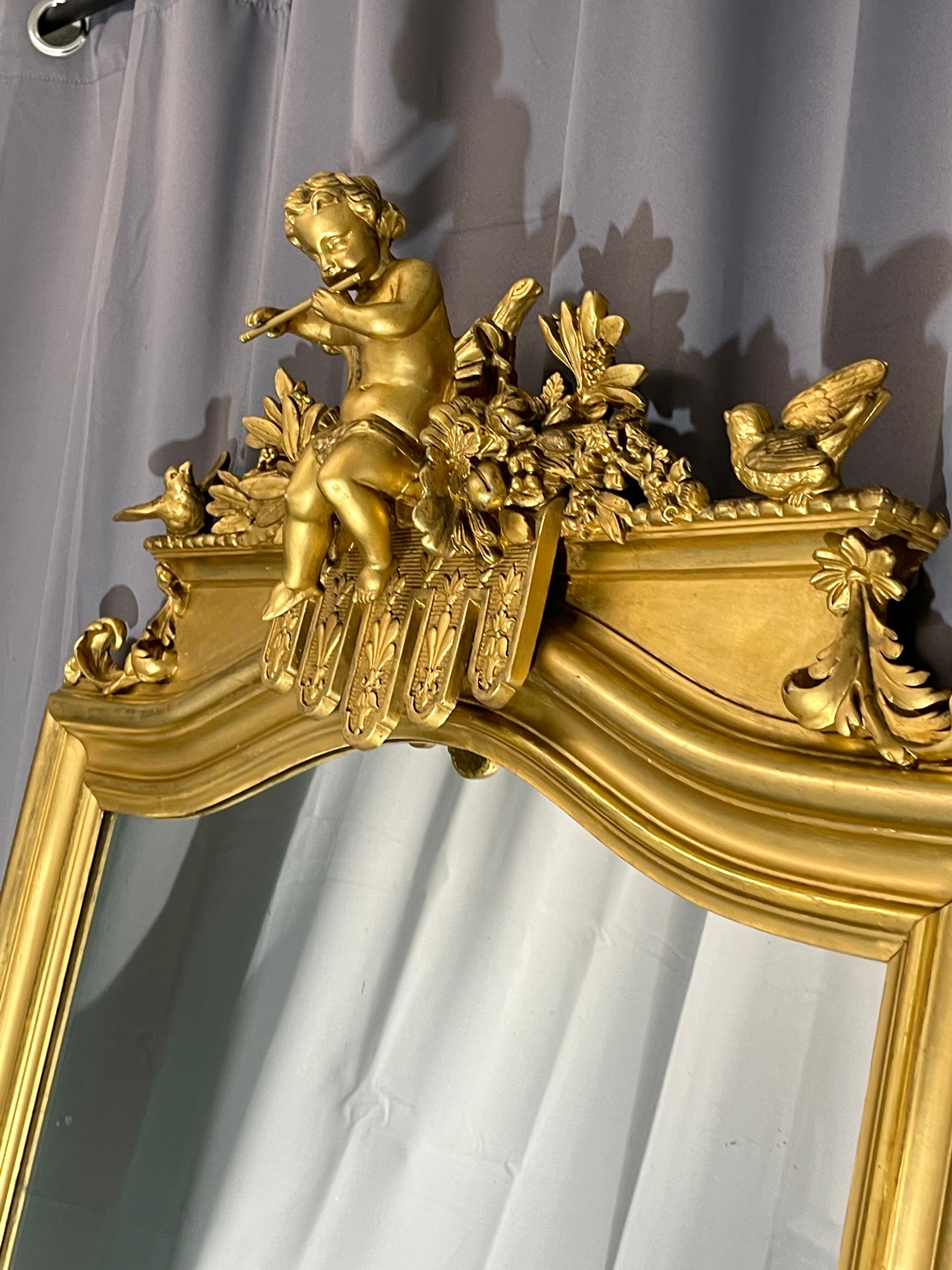 Mirror 204 x 98 cm nineteenth century Napoleon III