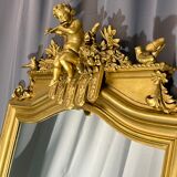 Miroir 204 x 98 cm époque XIXè Napoléon III, putti